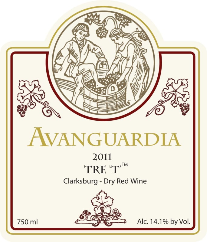 Avanguardia Wines Tre T 2011 Front Label