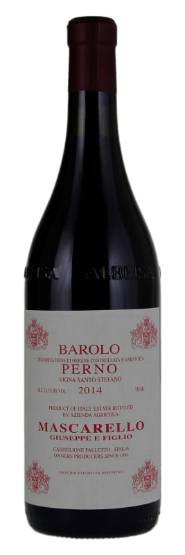 Giuseppe Mascarello Barolo Perno Vigna Santo Stefano 2014 Front Bottle Shot