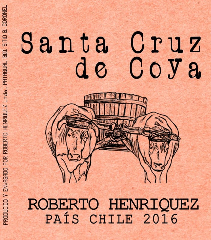 Roberto Henriquez Santa Cruz de Coya Pais 2016 Front Label