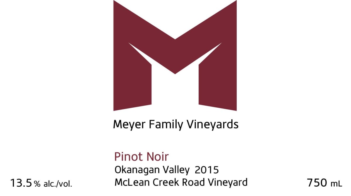 * McLean Creek Road Vineyard Pinot Noir 2015 Front Label