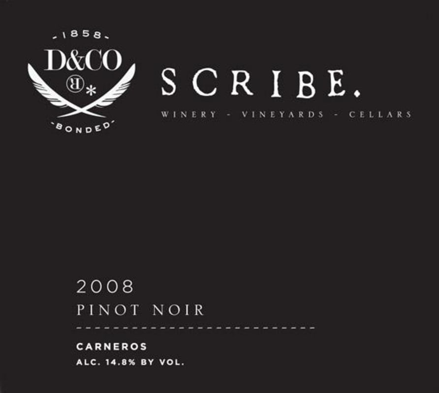 Scribe Carneros Pinot Noir 2008 Front Label