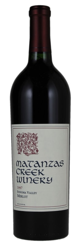 Matanzas Creek Sonoma County Merlot 1997 Front Bottle Shot