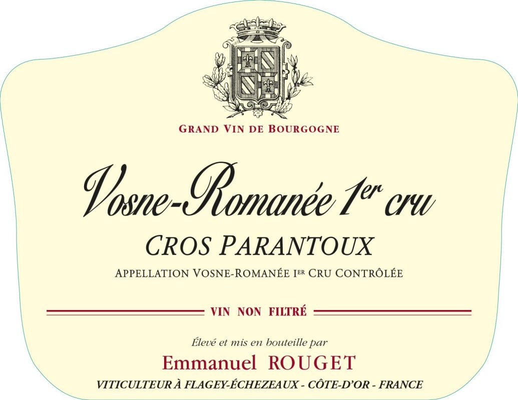 Emmanuel Rouget Vosne-Romanee Cros-Parantoux Premier Cru 2018 Front Label