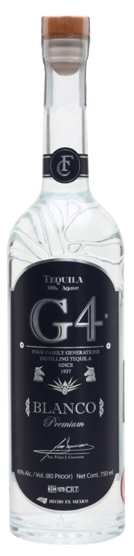 G4 Blanco Tequila Front Bottle Shot