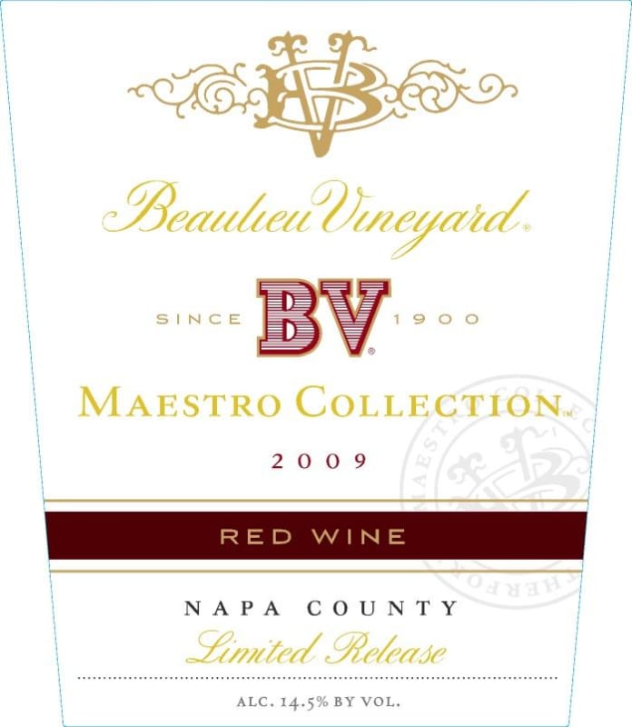 Beaulieu Vineyard Maestro Collection Cabernet Sauvignon Syrah Blend 2009 Front Label