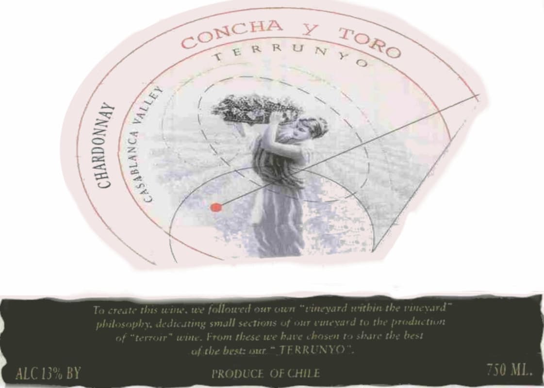 Concha y Toro Terrunyo Chardonnay 2001 Front Label