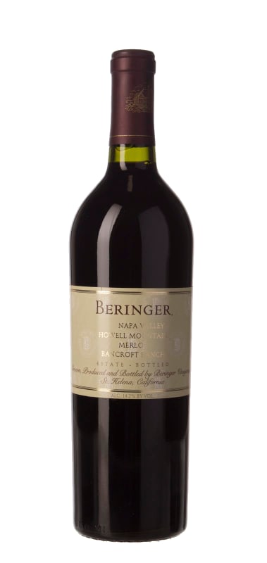Beringer Howell Mountain Bancroft Ranch Merlot 2001 Front Bottle Shot