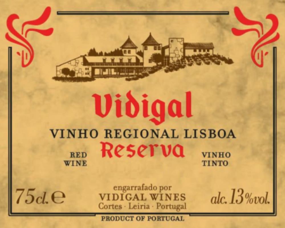 Caves Vidigal Vinho Regional Lisboa Reserva Red 2014 Front Label