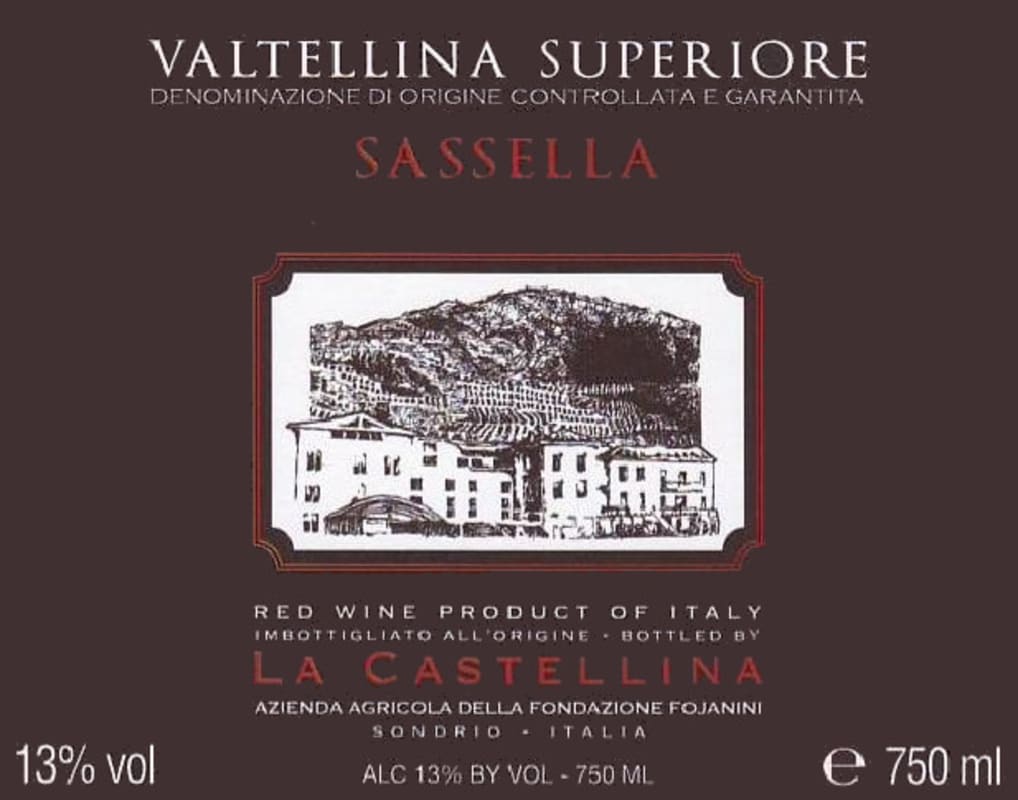 Fondazione Fojanini Valtellina Superiore Sassella La Castellina 2010 Front Label