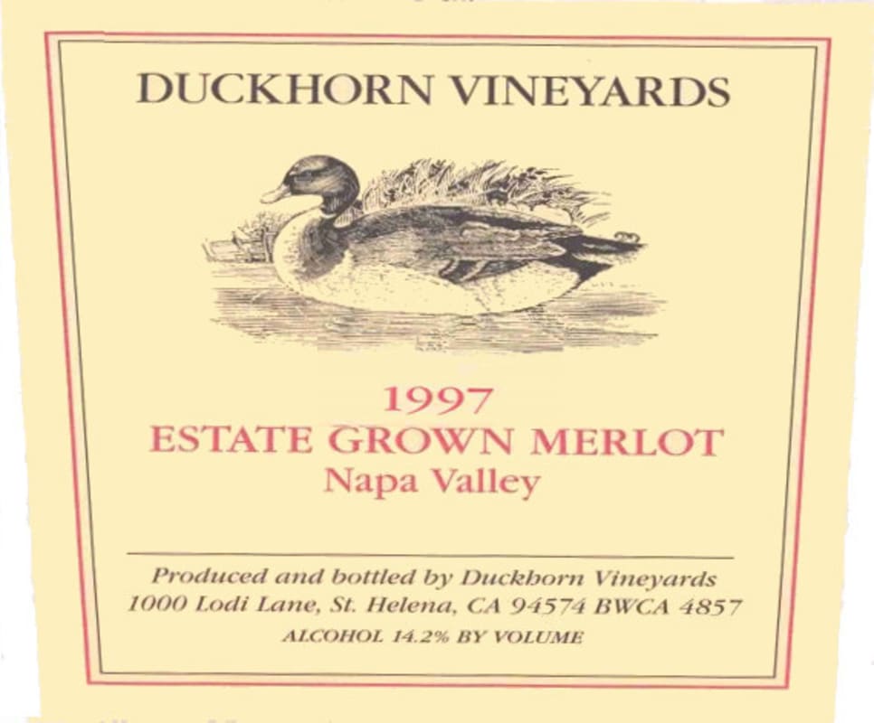 Duckhorn Estate Grown Merlot 1997 Front Label