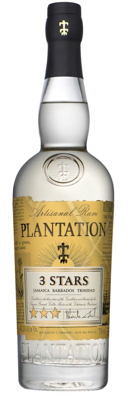 Plantation 3 Stars White Rum Front Bottle Shot