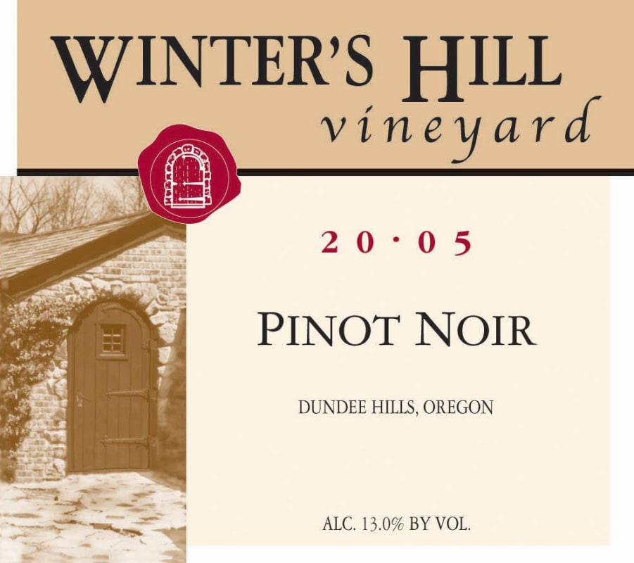 Winter's Hill Vineyard Estate Pinot Noir 2005 Front Label