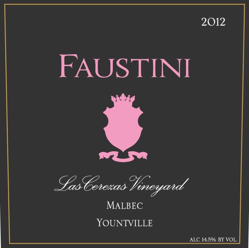 A. Faustini Winery Las Cerezas Vineyard Malbec 2012 Front Label