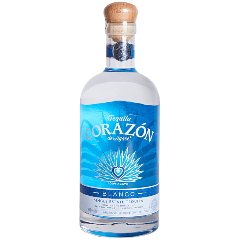 Corazon Single Estate Blanco Tequila Front Bottle Shot