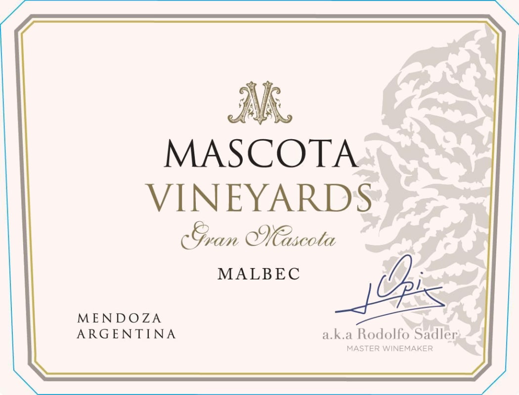 Mascota Vineyards Gran Mascota Malbec 2014 Front Label