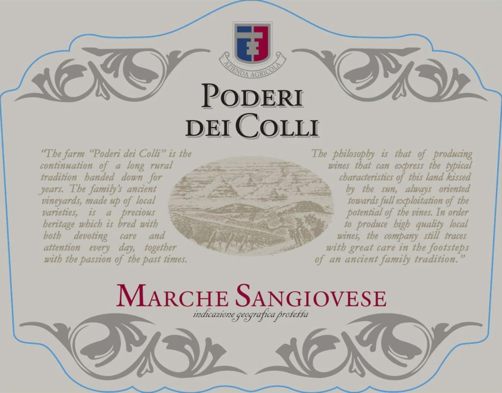 Poderi dei Colli Marche Sangiovese 2016 Front Label