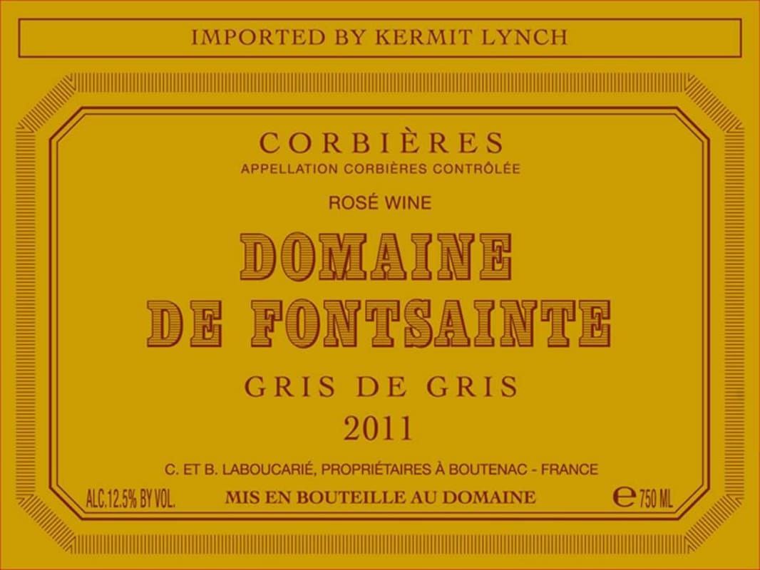Domaine de Fontsainte Gris de Gris Rose 2011 Front Label