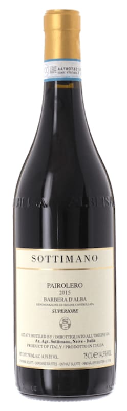 Sottimano Barbera d'Alba Pairolero 2015 Front Bottle Shot