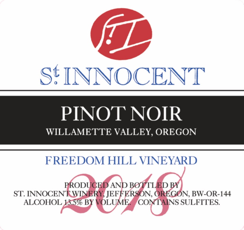 St. Innocent Freedom Hill Pinot Noir (375ML half-bottle) 2018 Front Label