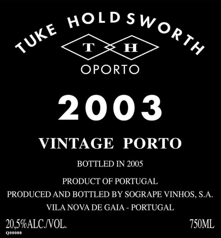 Tuke Holdsworth Vintage Porto 2003 Front Label