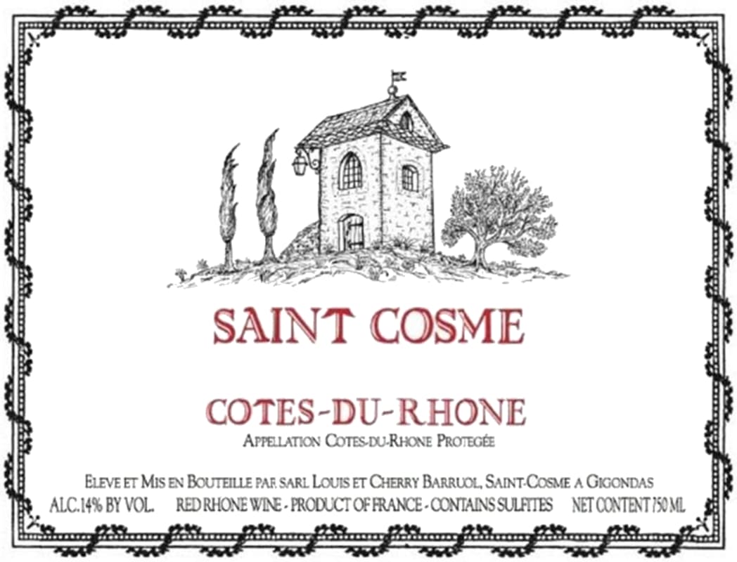 Chateau de Saint Cosme Cotes du Rhone 2020 Front Label