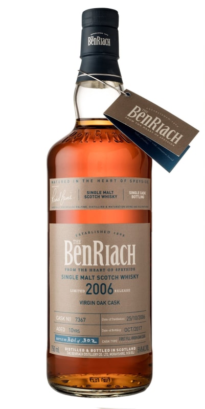 Benriach 10 Year Virgin Cask Finished Single Malt Scotch Whisky Front Bottle Shot