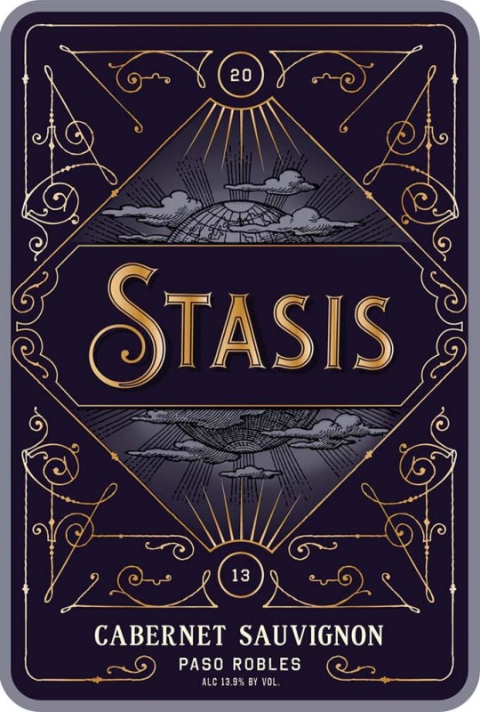 Stasis Paso Robles Cabernet Sauvignon 2013 Front Label
