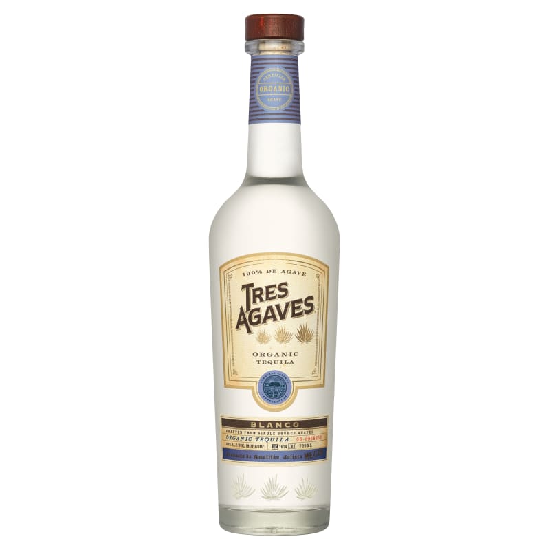 Tres Agaves Organic Blanco Tequila Front Bottle Shot