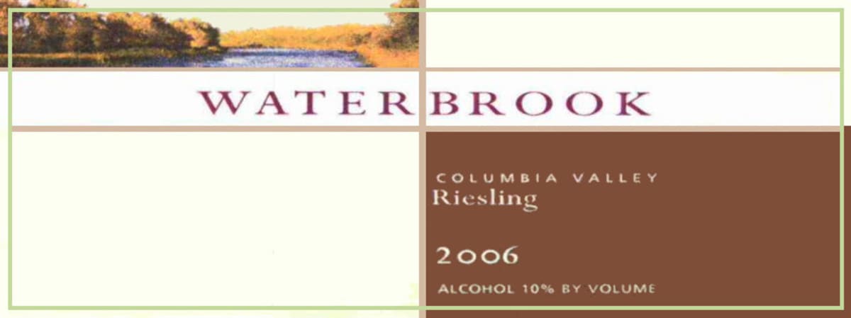 Waterbrook Riesling 2006 Front Label