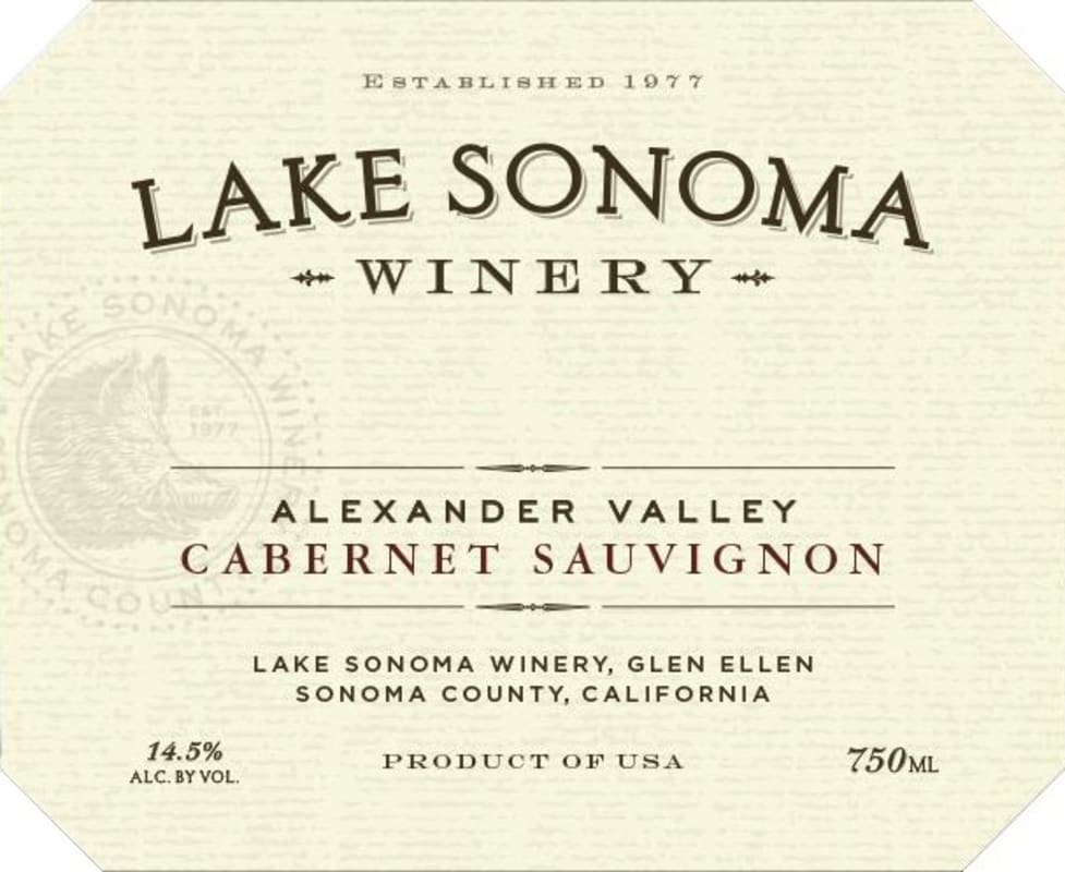 Lake Sonoma Winery Alexander Valley Cabernet Sauvignon 2013 Front Label