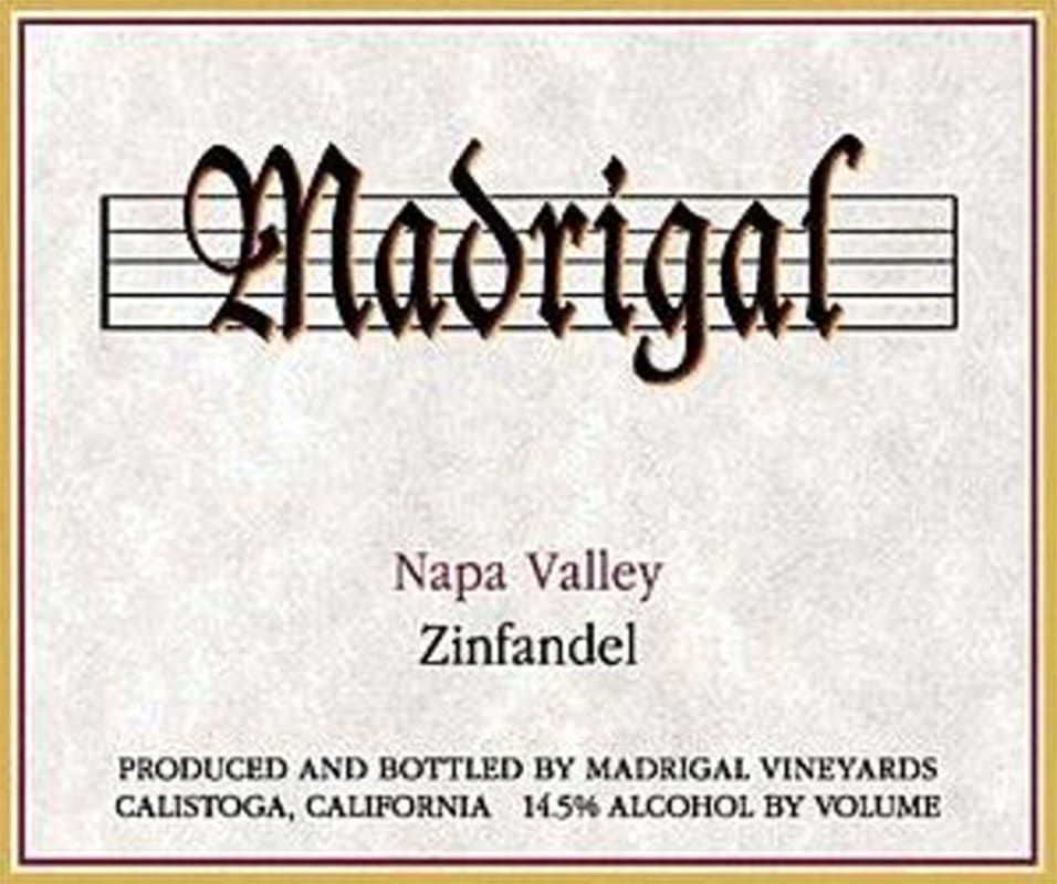 Madrigal Vineyards Zinfandel 2008 Front Label