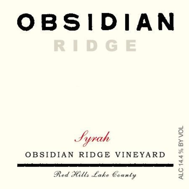 Tricycle Wine Company Obsidian Ridge Syrah 2011 Front Label