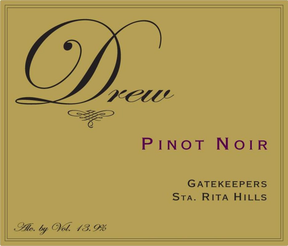 Drew Gatekeepers Pinot Noir 2008 Front Label