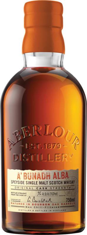 Aberlour A'Bunadh Bourbon Cask Single Malt Scotch Whisky (124.0 Proof) Front Bottle Shot