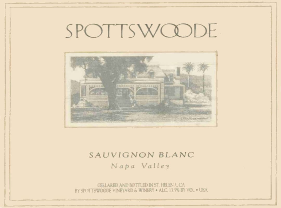 Spottswoode Sauvignon Blanc 2007 Front Label