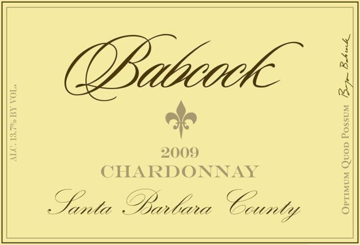 Babcock Santa Barbara Chardonnay 2009 Front Label
