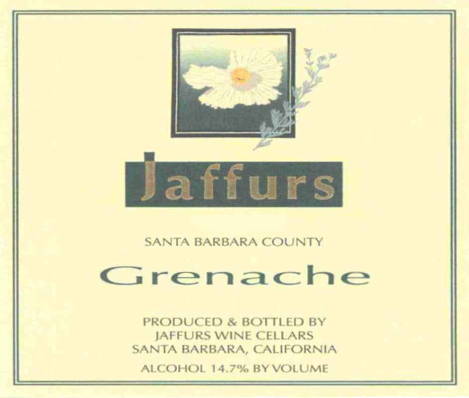 Jaffurs Grenache 2007 Front Label