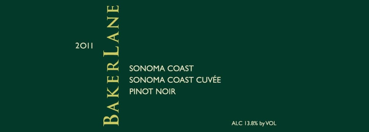 Baker Lane Sonoma Coast Cuvee Pinot Noir 2011 Front Label