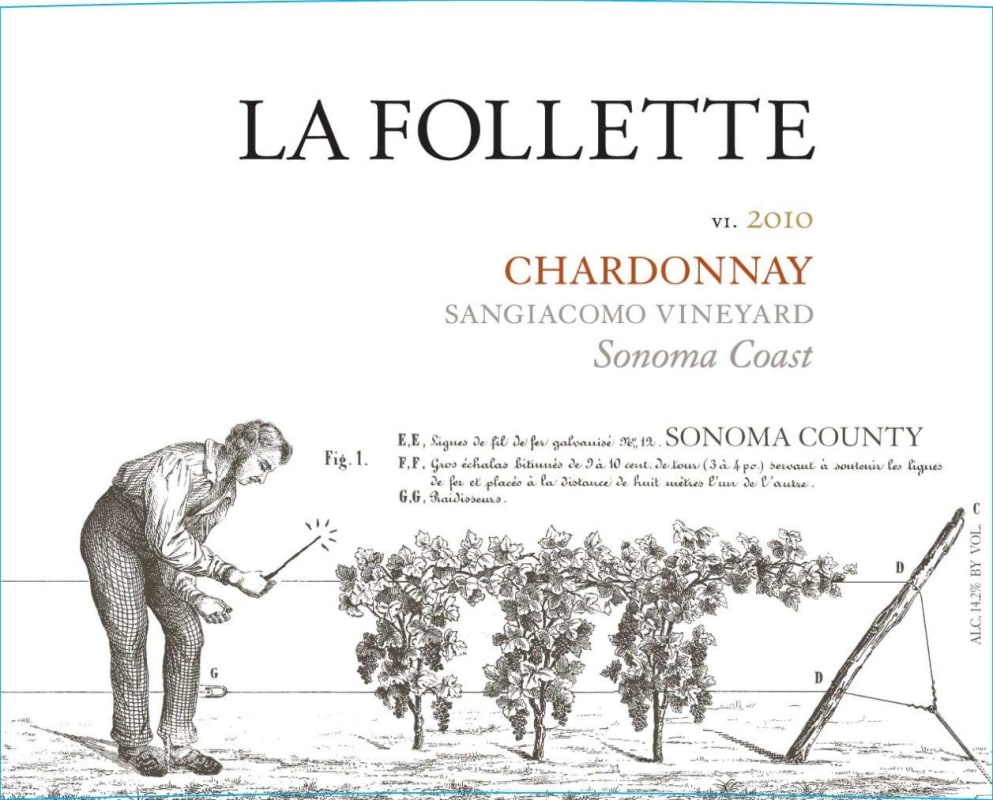 La Follette Sangiacomo Vineyard Chardonnay 2010 Front Label