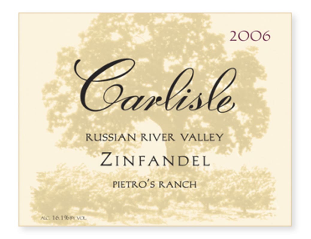 Carlisle Pietro's Ranch Zinfandel 2006 Front Label
