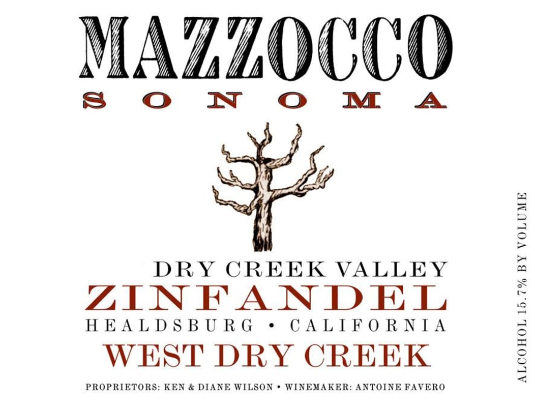 Mazzocco West Dry Creek Zinfandel 2013 Front Label