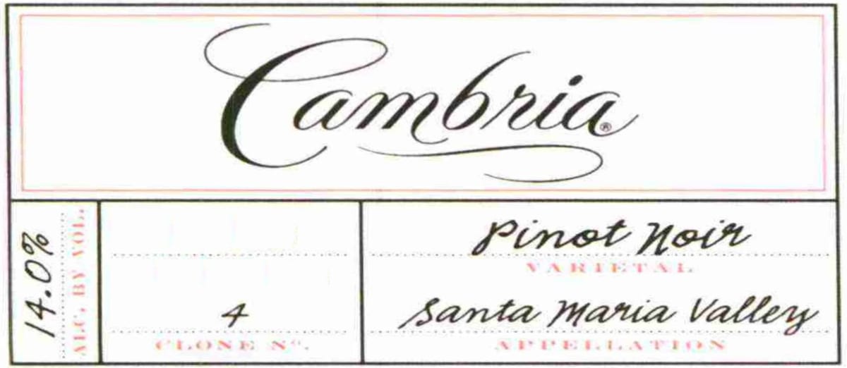 Cambria Clone 4 Pinot Noir 2007 Front Label