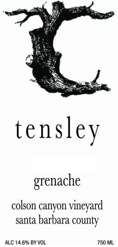 Tensley Colson Canyon Vineyard Grenache 2011 Front Label