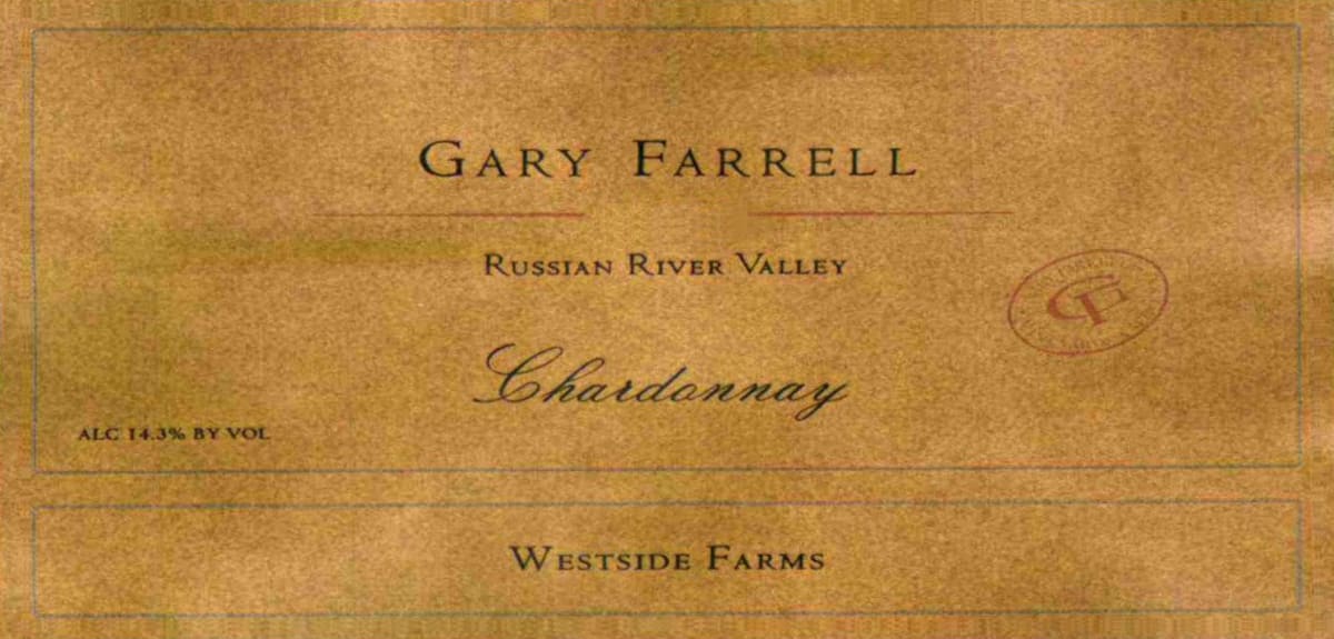 Gary Farrell Westside Farms Chardonnay 2009 Front Label