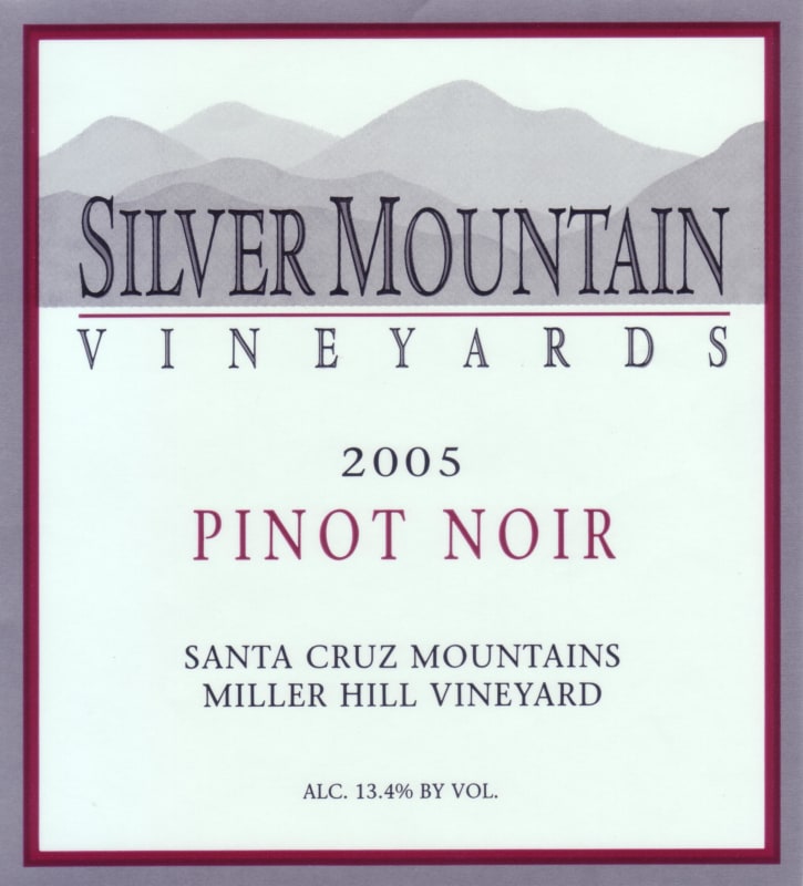 Silver Mountain Miller Hill Vineyard Pinot Noir 2005 Front Label