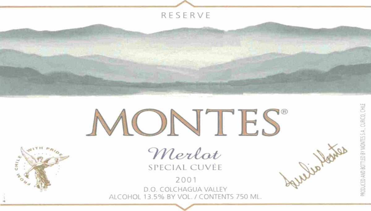 Montes Special Cuvee Reserve Merlot 2001 Front Label