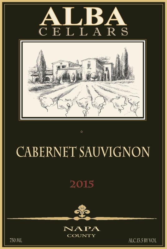 Alba Cellars Napa Cabernet Sauvignon 2015 Front Label