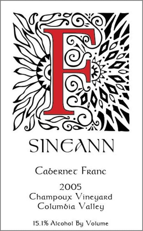 Sineann Champoux Vineyard Cabernet Franc 2005 Front Label
