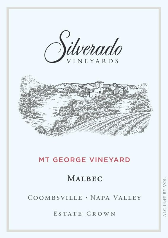 Silverado Mt. George Vineyard Malbec 2015 Front Label