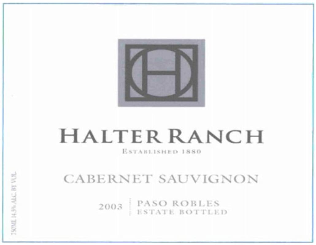 Halter Ranch Cabernet Sauvignon 2003 Front Label